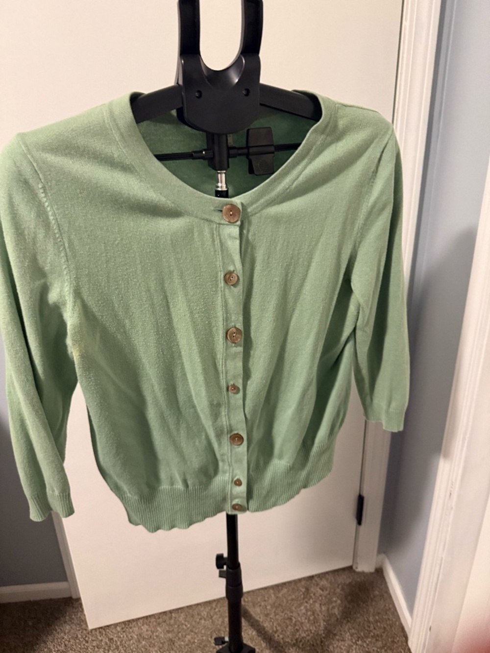 J. Jill Sage Green Button-Front Cardigan